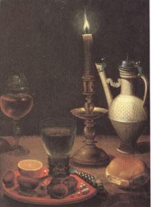 Gottfried Von Wedig Still Life with a Candle (mk05) Norge oil painting art